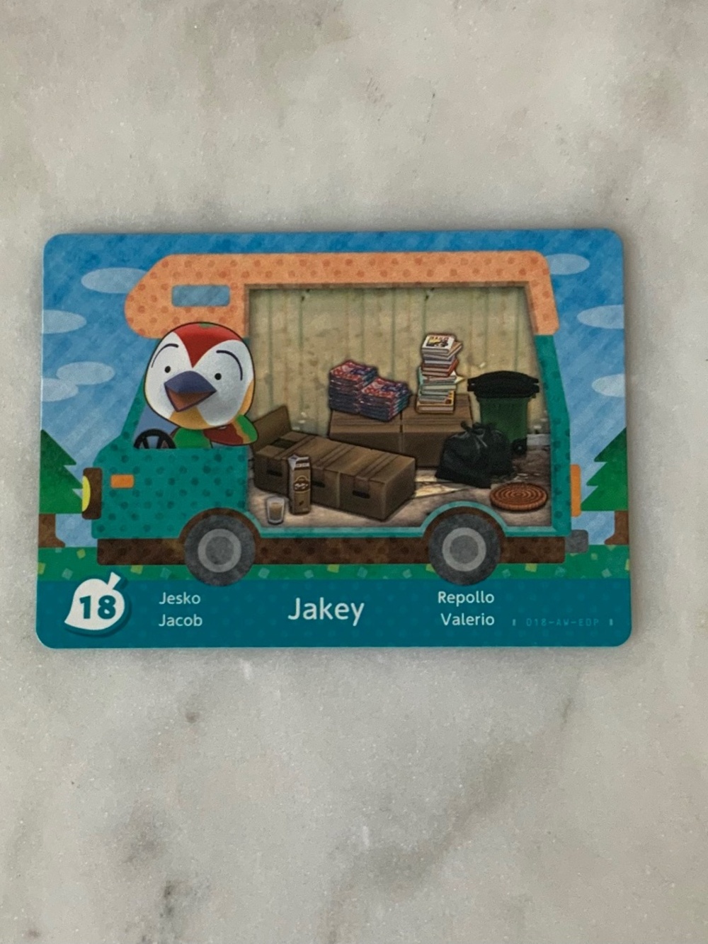 Jakey 18 Animal Crossing Welcome Home Amiibo card RV series mint new unscanned